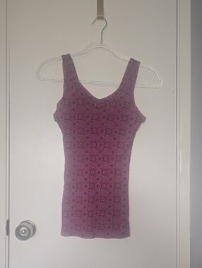 Sweet Pea Purple Patterned Tank Top